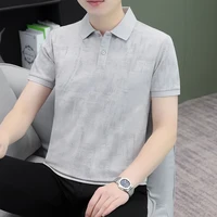 Polo élégant en soie glacée pour homme, collection été 2026 – T-shirt uni à manches courtes, idéal pour les voyages et les vacances, coupe ajustée, tendance 4