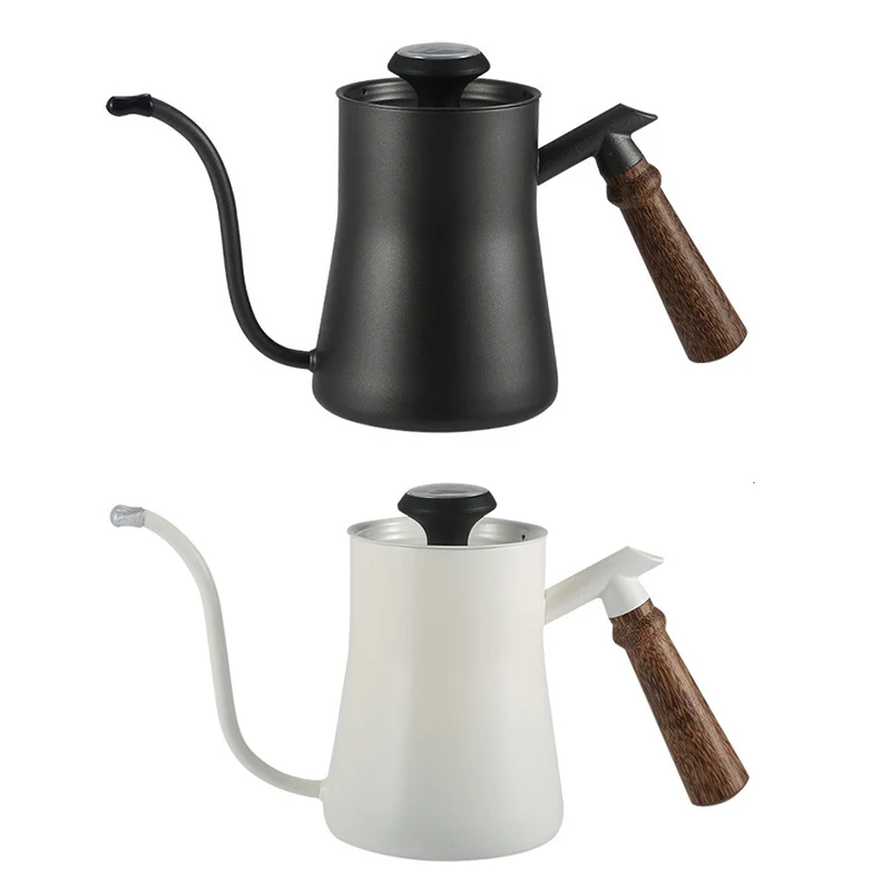 스테인레스 스틸 손잡이가 달린 커피 주전자, 드립 커피 포트, 길고 좁은 주둥이, 물 주전자, 550ml