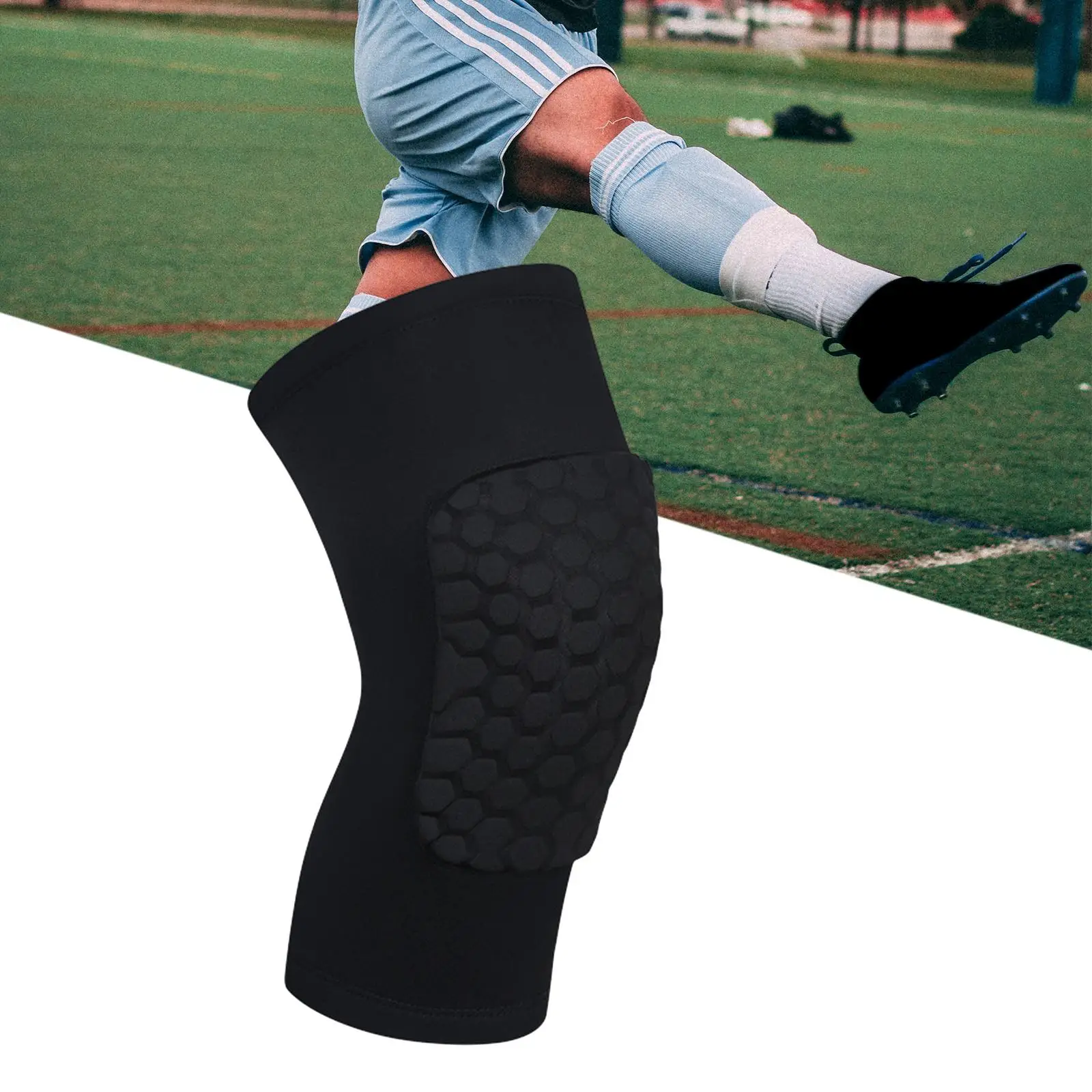 Soccer Shin Guards Sweat Absorption Breathable Knee Pad Shock Protection Calf Pad for Fitness Tennis Riding Football Volleyball