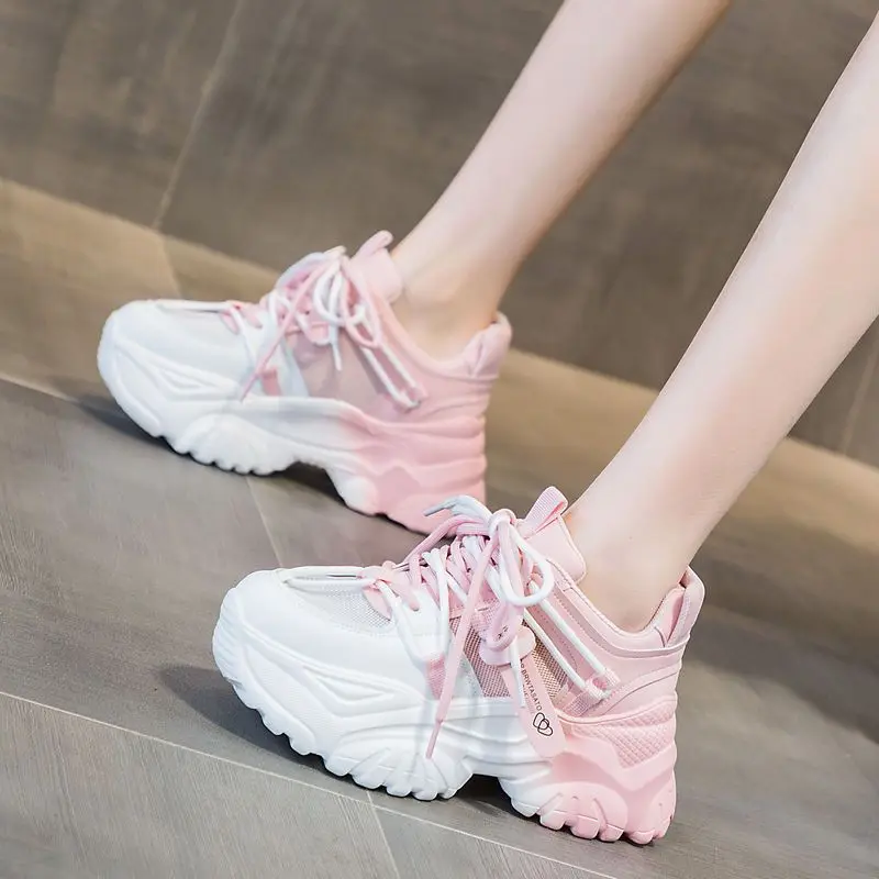 Women's Shoes Casual Shoes Spring Sneakers Platform Woman-shoes Tennis Female Fashion Thick Sole 2024 Roses Trainers Increased I 4