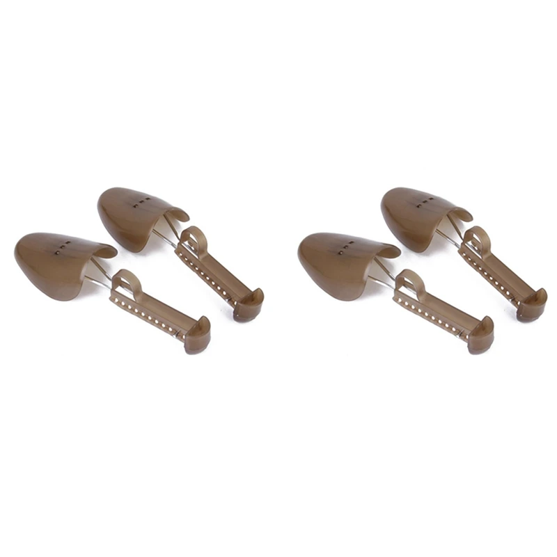 

2 Pair Of Adjustable Plastic Shoe Trees For Men Uk Size 6-13---Brown