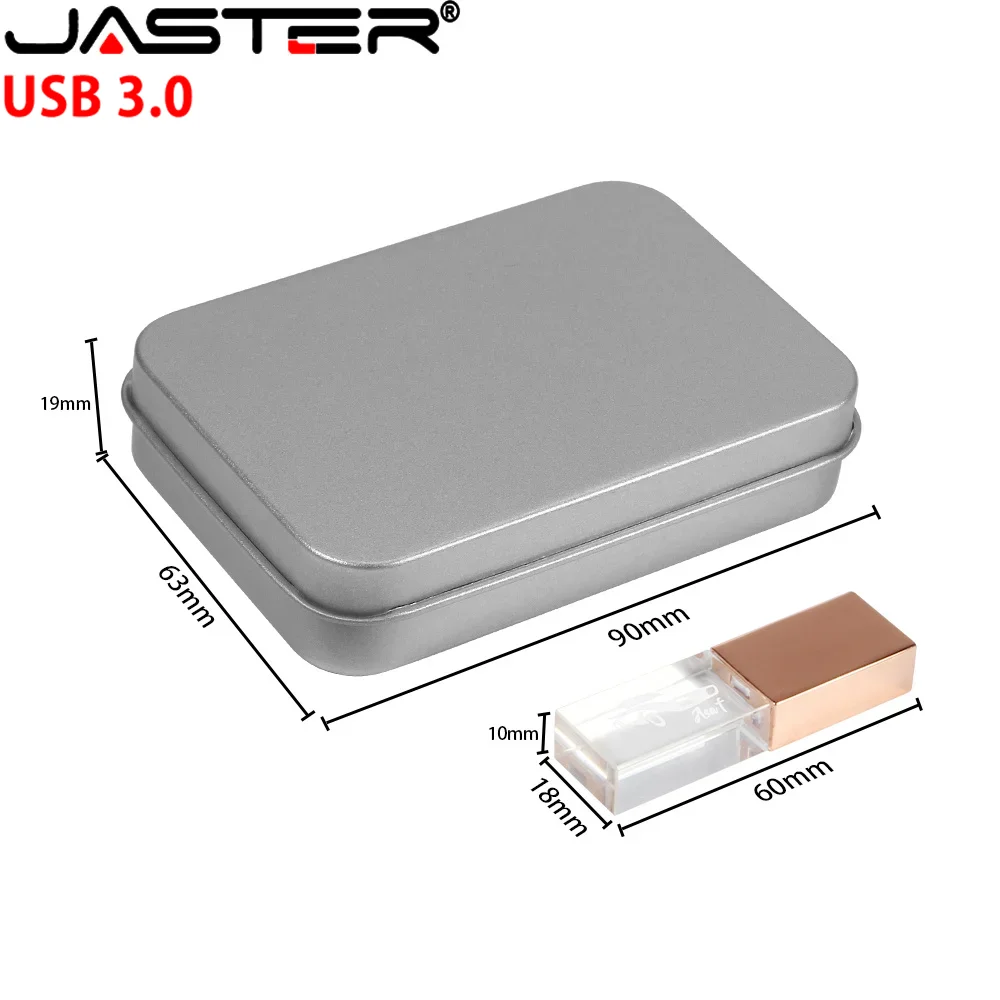JASTER USB 3.0 Flash drive With LED Crystal Pendrive 4GB 8GB 16GB 32GB 64GB 128GB usb flash drive,flash drive