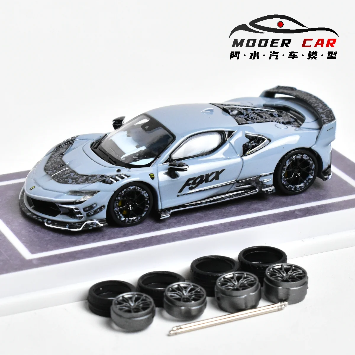 HKM 1/64 マンソリー MANSORY F9XX SF90 Spider HKM Model 1/64 Mansory F9XX in Red (Based on Ferrari SF90