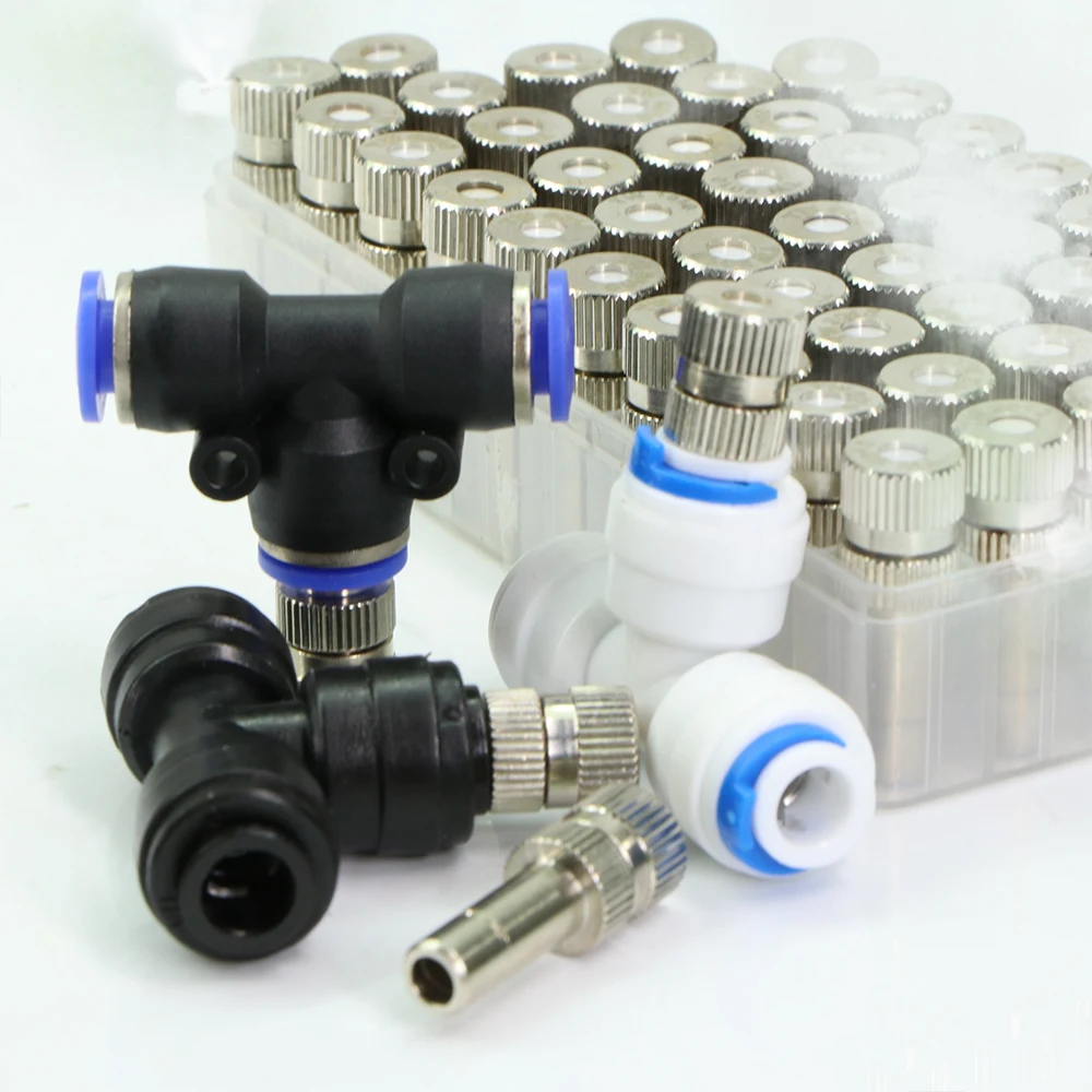 6mm Low-pressure Misting Nozzles 0.15-0.8mm Fine Atomization Sprayer Garden Irrigation Humidification Cooling System Fittings