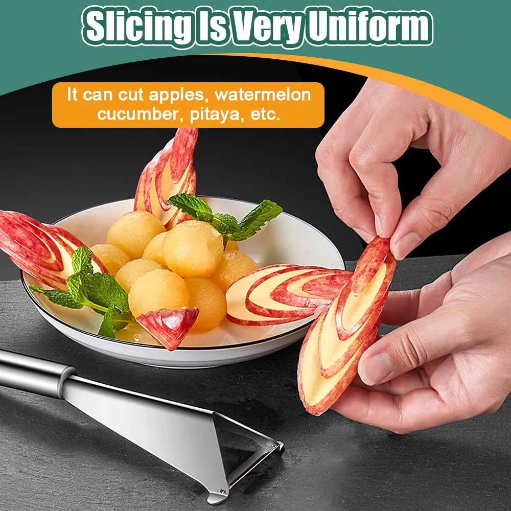 Stainless Steel Fruit Knife fruit slicer vegetable slicer fruit knife vegetable cutter potato slicer apple slicer apple cutter food slicer kitchen knife Triangle Vegetable Fruit Slicer Push Planer Knife Carrots Peeler Non-slip Carving Blade Tool