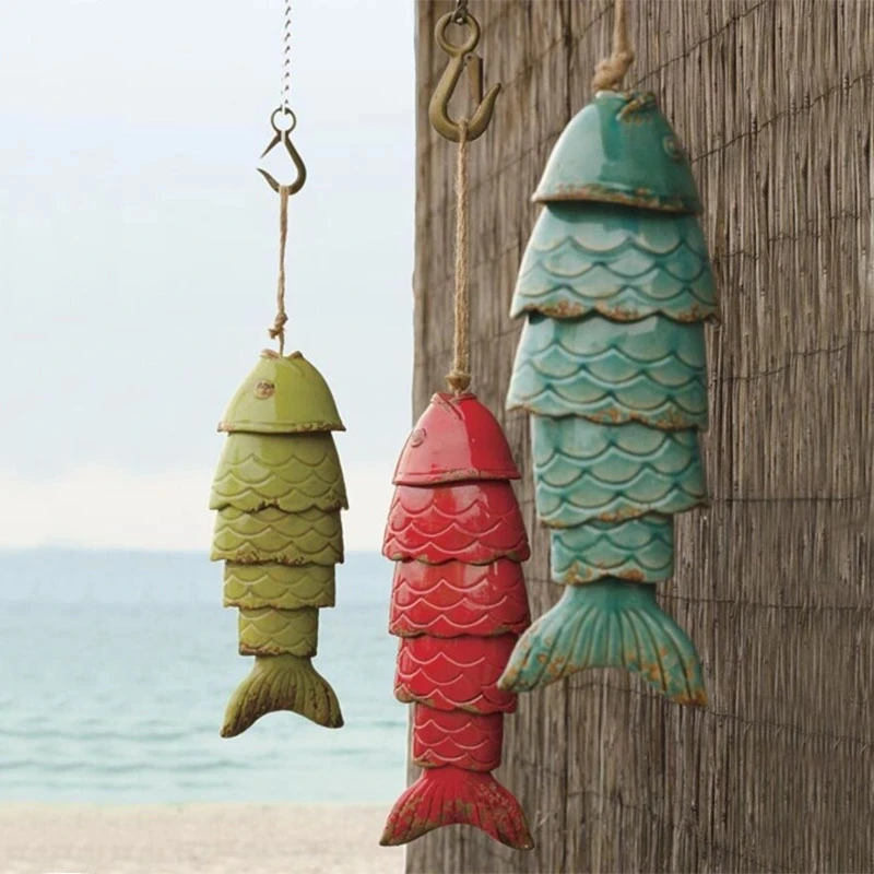 Colored Koi Fish Wind Chime Outdoor Resin Chimes Pendant Christmas Gift Garden Decoration outdoor wind chimes