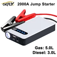 GKFLY 2000A Car Jump Starter Emergency Starting Device Cables Portable Power Bank Charger Battery Booster Buster