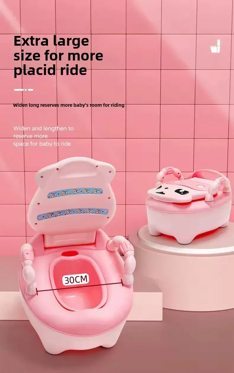 Description Picture 5 of itemPortable Cute Cow Baby Toilet Baby Training Potty Travel Potty Splash-proof and Non-slip Ergonomic Design Toilet Training Seat