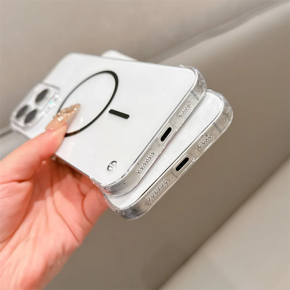 Magsafe Ultra-Thin Frameless HD Clear Phone Case with Wireless Charging Compatibility
