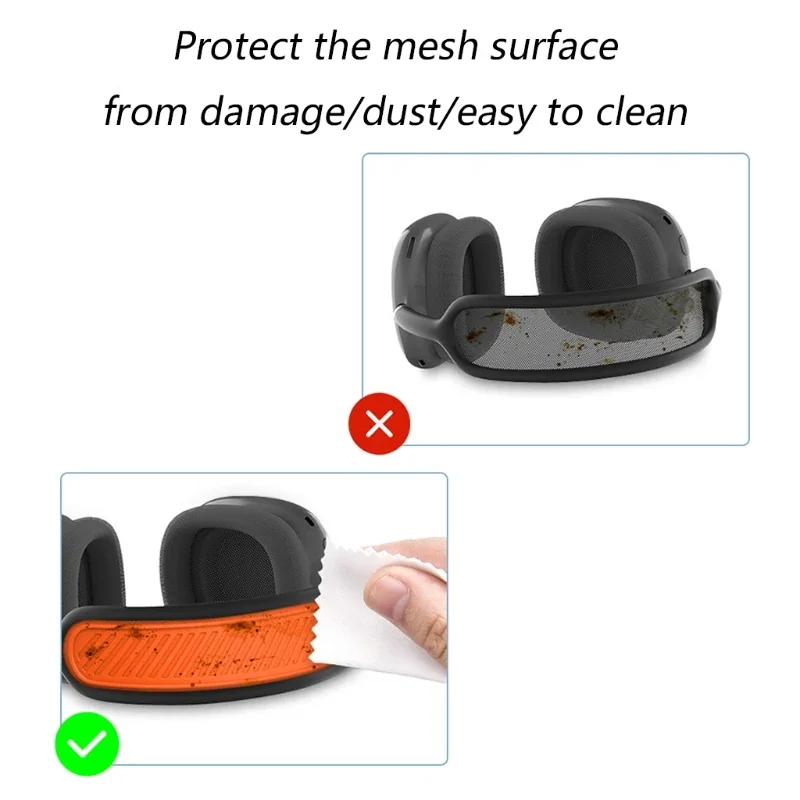 Multiple colors Silicone Headband Cover Washable Headband Cushion Protective Cover Suitable for Airpods Max 1/2 Wireless Headset