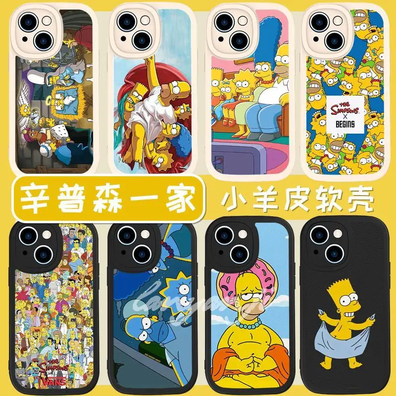 Disney The Simpsons Soft Phone Case for iPhone 14 13 12 11 Pro Max mini XS XR X 8 7 6 Plus SE 20 Camera Lens Protective Cover