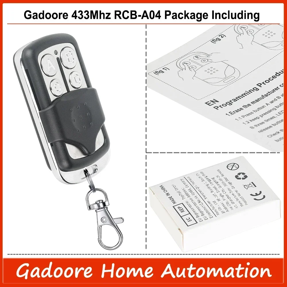 Gadoore 433Mhz Bft Mitto B RCB04 Garage Door Remote Bft Mitto RCB04 Compatible with  433Mhz BFT Mitto B RCB02 Mitto B RCB04 5