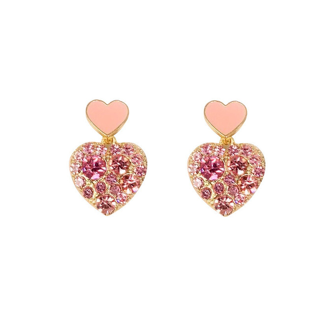 New Korean Acrylic Pink Geometric Earrings for Women Cute Romantic Round Flower Heart Candy Color Fashion Jewelry Brincos