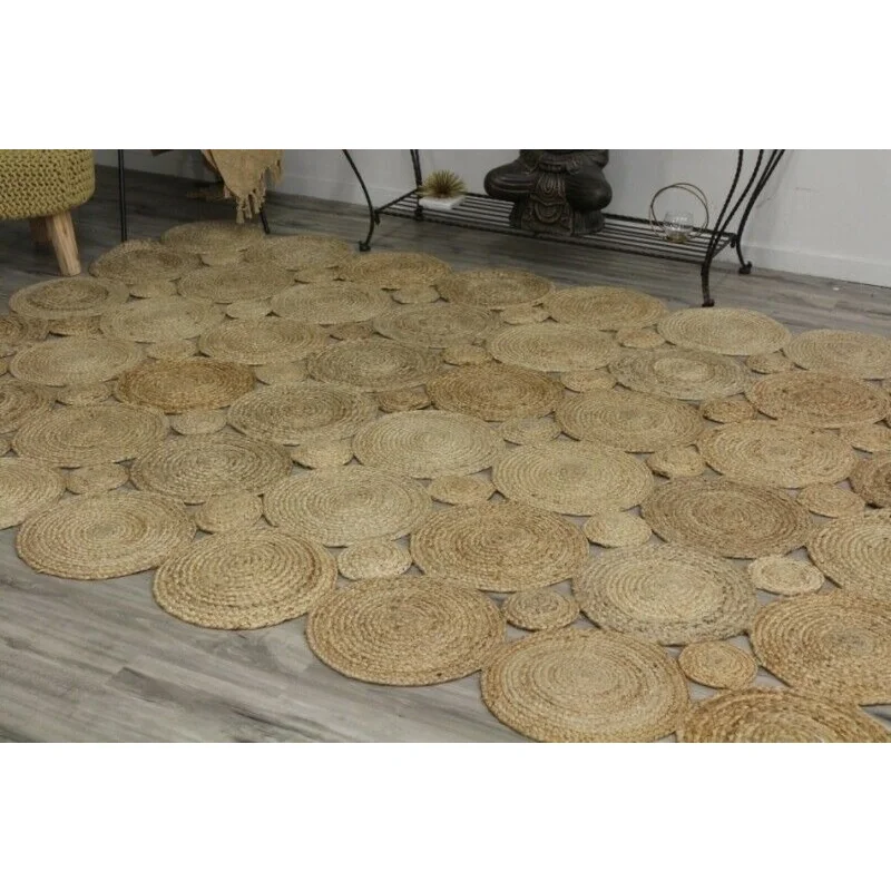 Natural Jute Rugs Handmade Reversible Braided Modern Living Home Outdoor Rectangle Rug