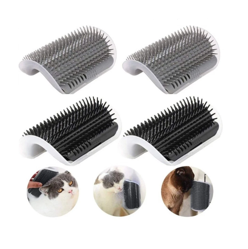 Colorful Corner Pet Brush Comb Play Cat Toy Plastic Scratch Bristles