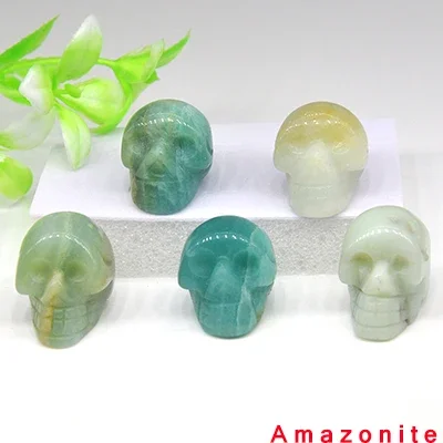 

Skull Statue Natural Stone Carved Craft Trinket Room Decor Healing Crystals Reiki Gem Diy Jewelry Making Necklace Accessories