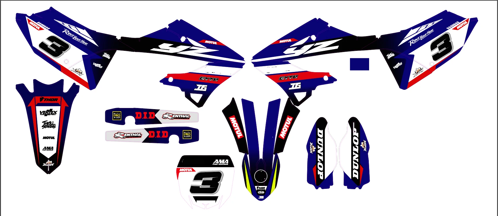 

Motorcycle YZ125 Graphics 2022 YZ250 2023 Decal Sticker Kits for YA-MA-HA YZ125 125X 250 250X 2022-2026