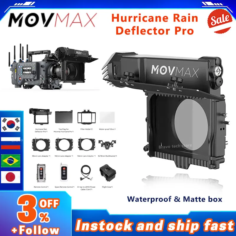 MovmaxHurricaneRainDeflectorProMovielenscamerawaterprooffilm