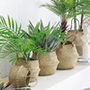 Seaweed Wicker Basket Folding Rattan Seagrass Storage Toy Organizer Rattan Hanging Flowerpot Dirty Clothes Storage Basket 2