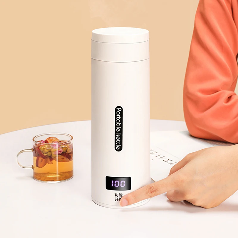 500ml Portable Electric Kettle Travel Boiling Water Cup Smart Heating Cup Temperature Control Kettle with Digital Display 220V 2