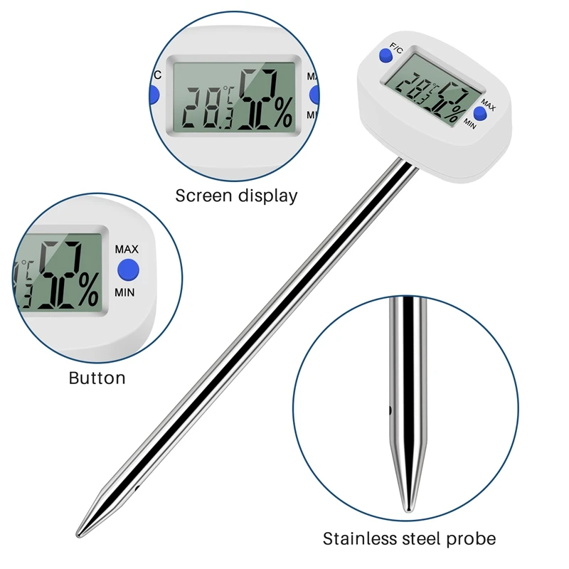 Soil-290 LCD Soil Thermometer Hygrometer Probe Electronic