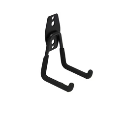 Heavy Duty Wall Mount Garage and Garden Tool Organizer with Anti - Slip Metal Hooks (Black A)