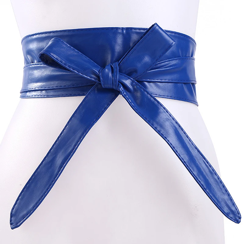 

Women Lace Up Belt New Bowknot Belts for Women Longer Wide Bind Waistband Ties Bow Ladies Dress Decoration Fashion Pu 2023 Adult
