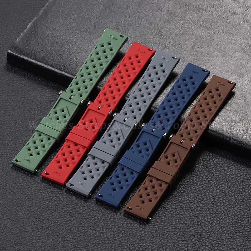 Premium 20mm Waterproof Silicone Sport Wristband – Soft, Durable Rubber Strap