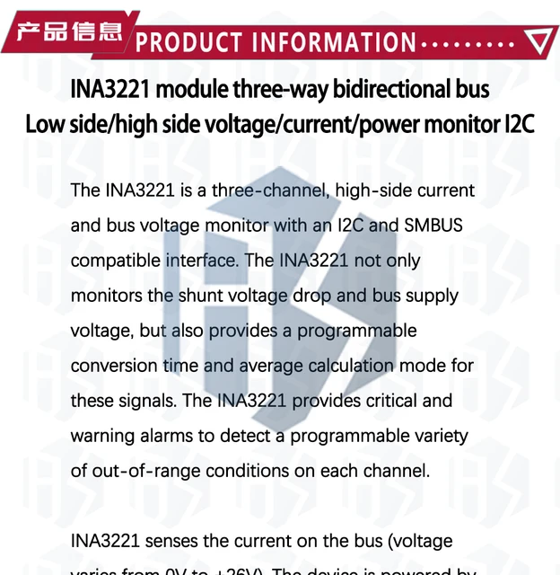 2 Sensori INA3221 A 3 Canali - Monitoraggio Corrente E Tensione, Compatibile I2C E SMBUS - Foto 2