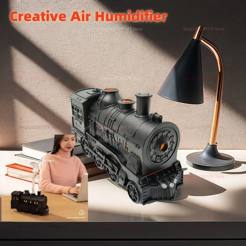 New Train Modeling Mini Air Humidifier With Remote Control Smoke Ring Cool Mist Air Humidifier LED Lamp Aroma Difuser Atomizer