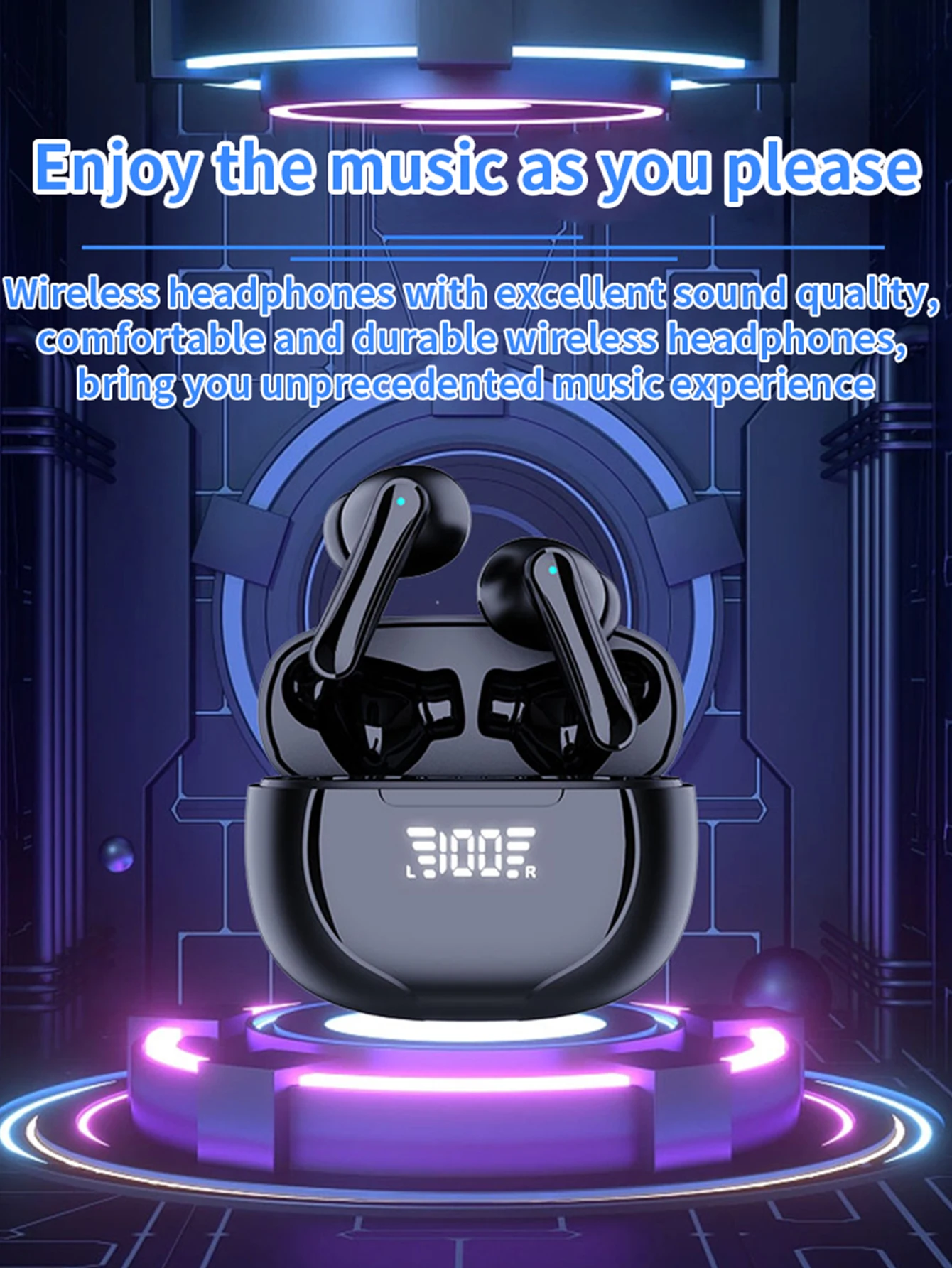A9 Wireless Bluetooth-Compatible 5.3 Earbuds LED Power Display TWS Earphone Wireless Earphones for Android iOS Phones Laptop