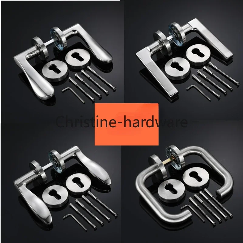 Maçaneta de Porta de Universal Quarto Split Lock Handle Hardware Door Handles para Portas Interiores 1set Aço Inoxidável