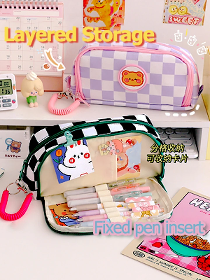 Pencil Case Game Pencils Bags Kawaii Lapicera Estuche Escolar 3  Compartimientos Portable Pencilcases For Boys Trousse Genshin - AliExpress