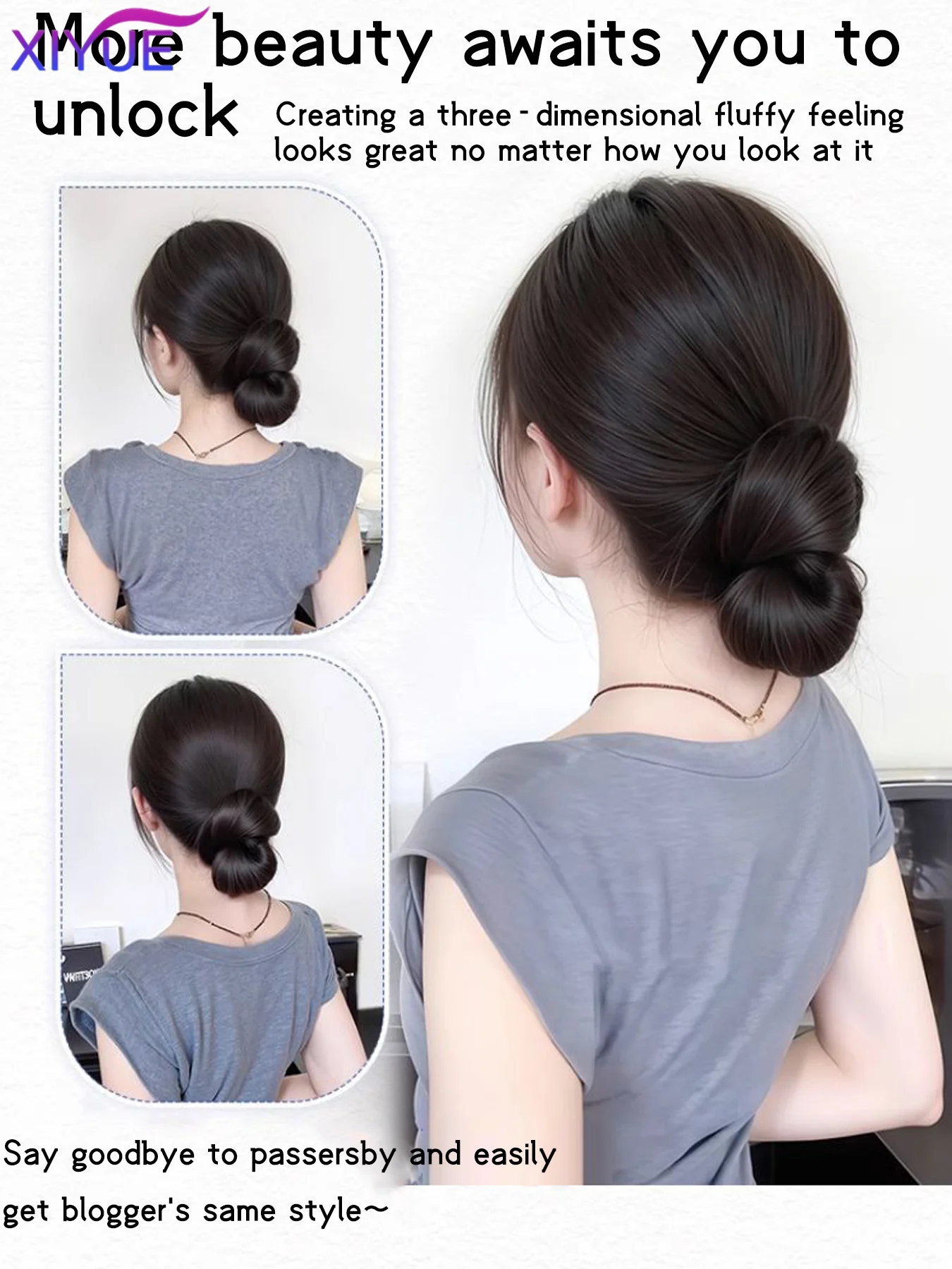 Synthetic Chignon Messy Bun Claw Clip in Hair Piece Wavy Curly Hair Bun Ponytail Extensions Scrunchie Hairpieces for Women