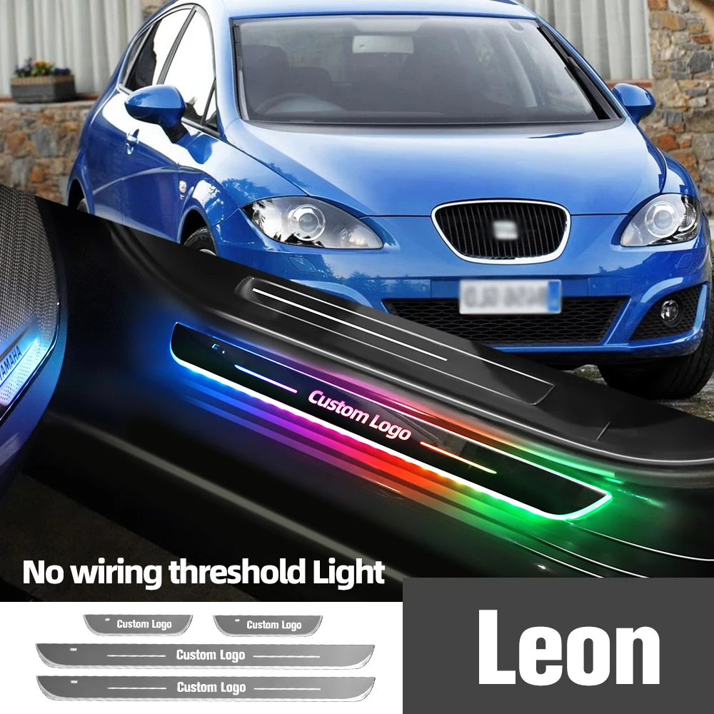 

For Seat Leon 1M 1P 5F KL MK1 MK2 MK3 MK4 Car Door Sill Light Customized Logo LED Welcome Threshold Pedal Lamp Accessories