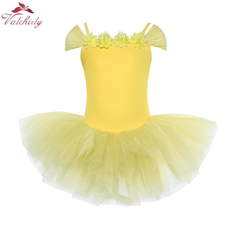 

New Kids Flower Ballet Party Dance Wear Girls Ballerina Lace Dance Costume for Toddler Children