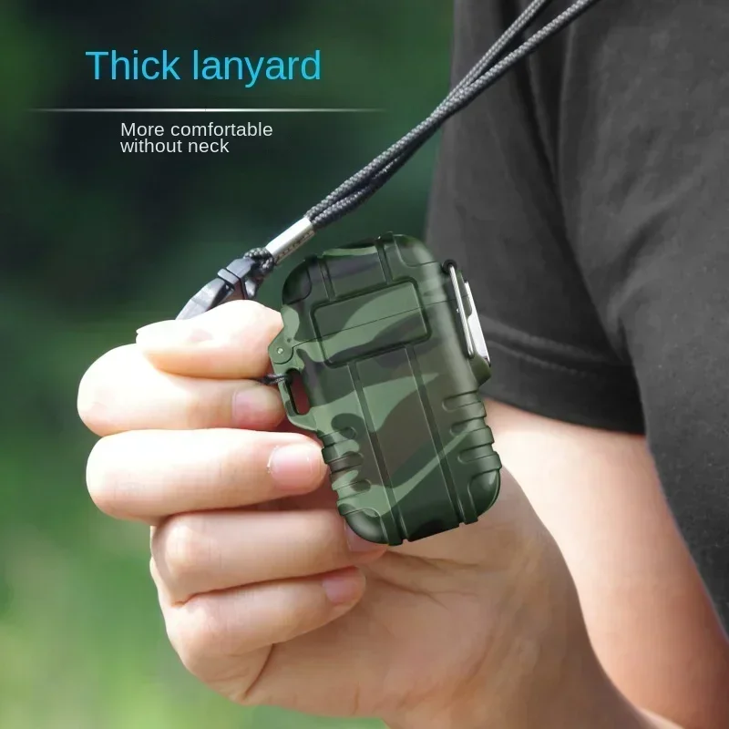 Waterproof Lighter with Lanyard Outdoor Survival Torch Lighter Windproof Butane Turbo Cigarette Lighter Camping Smoke Accesoires 4