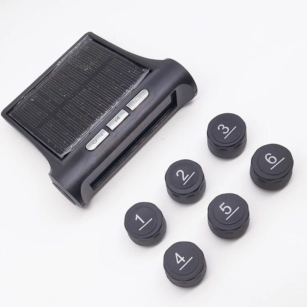 Solar Truck TPMS Tire Pressure Monitor 6 External Sensor LCD Display Car Tire Pressure Monitoring Tyre Temperature Alarm System 18