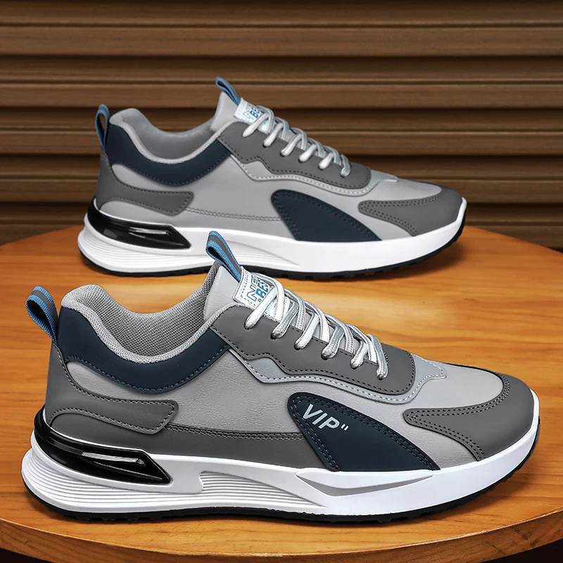 Leather shoes men sneakers canvas shoes Men's leather top casual sports forrest shoes Trend breathable canvas men flat shoes
