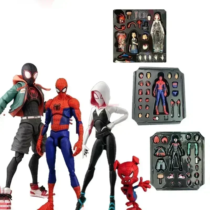 

Anime Hot Toys Marvel Spiderman Gwen Peter Action Figure Spider-verse Collection Sentinel Miles Morales Figures Christmas Gifts