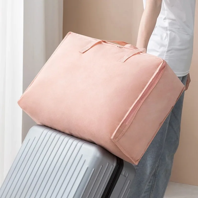 Bedroom Quilt Storage Bag Non-woven Large Capacity Quilt Organizer Storage Sundries Clothes Organizer Moving Luggage Packing Bag 4