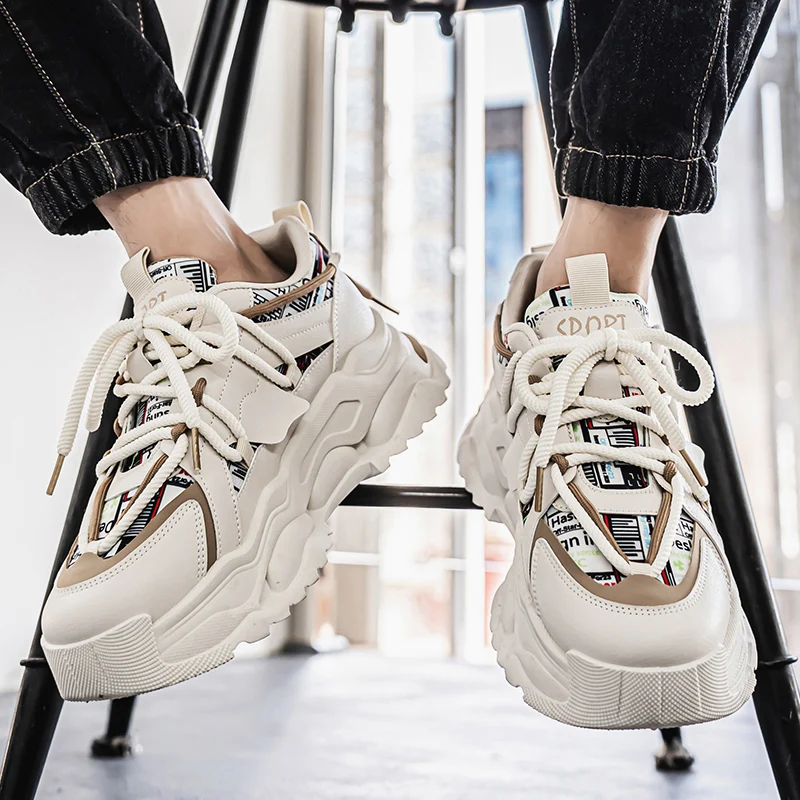 Spring Board Shoes Clunky Sneakers Men Shoes Breathable Casual Shoes Canvas shoes Vulcanized Sneakers Platform Walking Shoes - Image 5