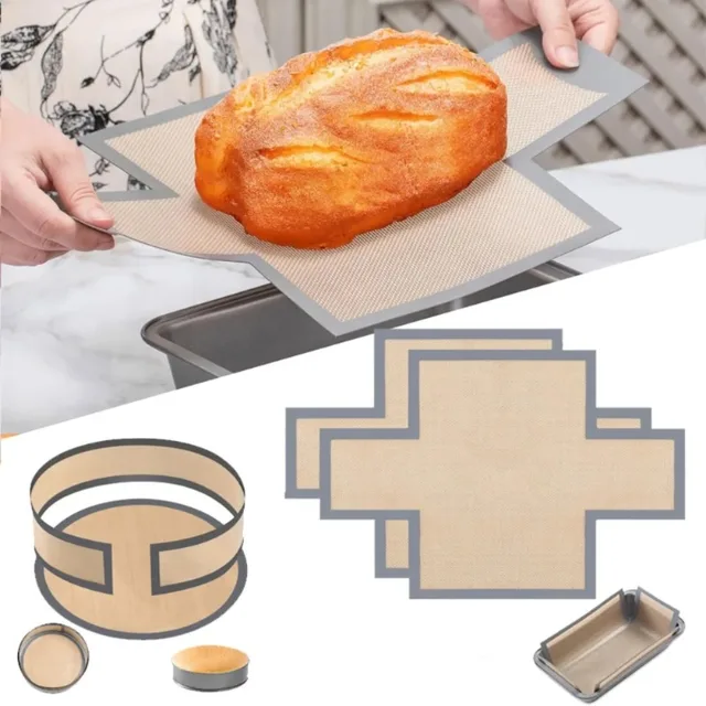 Silicone Bread Liner Reusable Food-Grade Heat-Resistant Baking Mat Non-Stick Sling for Loaf Pans Dough Transfer Tool 1