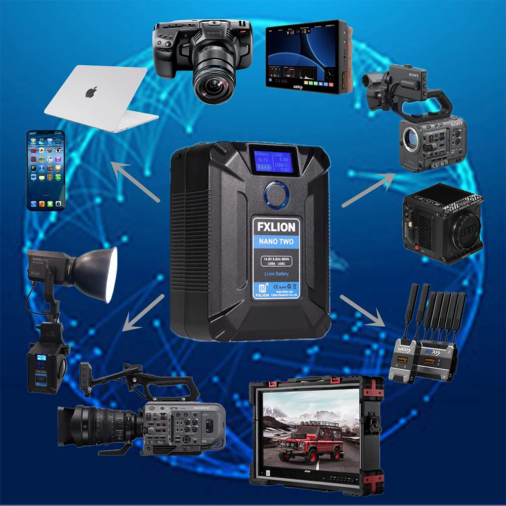 FXLION NANO Two V-Mount Battery 98WH Tiny Wireless NANO Two Type-C