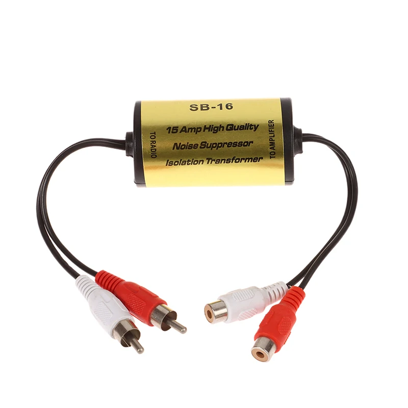 RCA Auto Audio Noise Filter Suppressor Ground Loop Lsolator For Car And Home Stereo 2&times;RCA Male 2&times;RCA Female