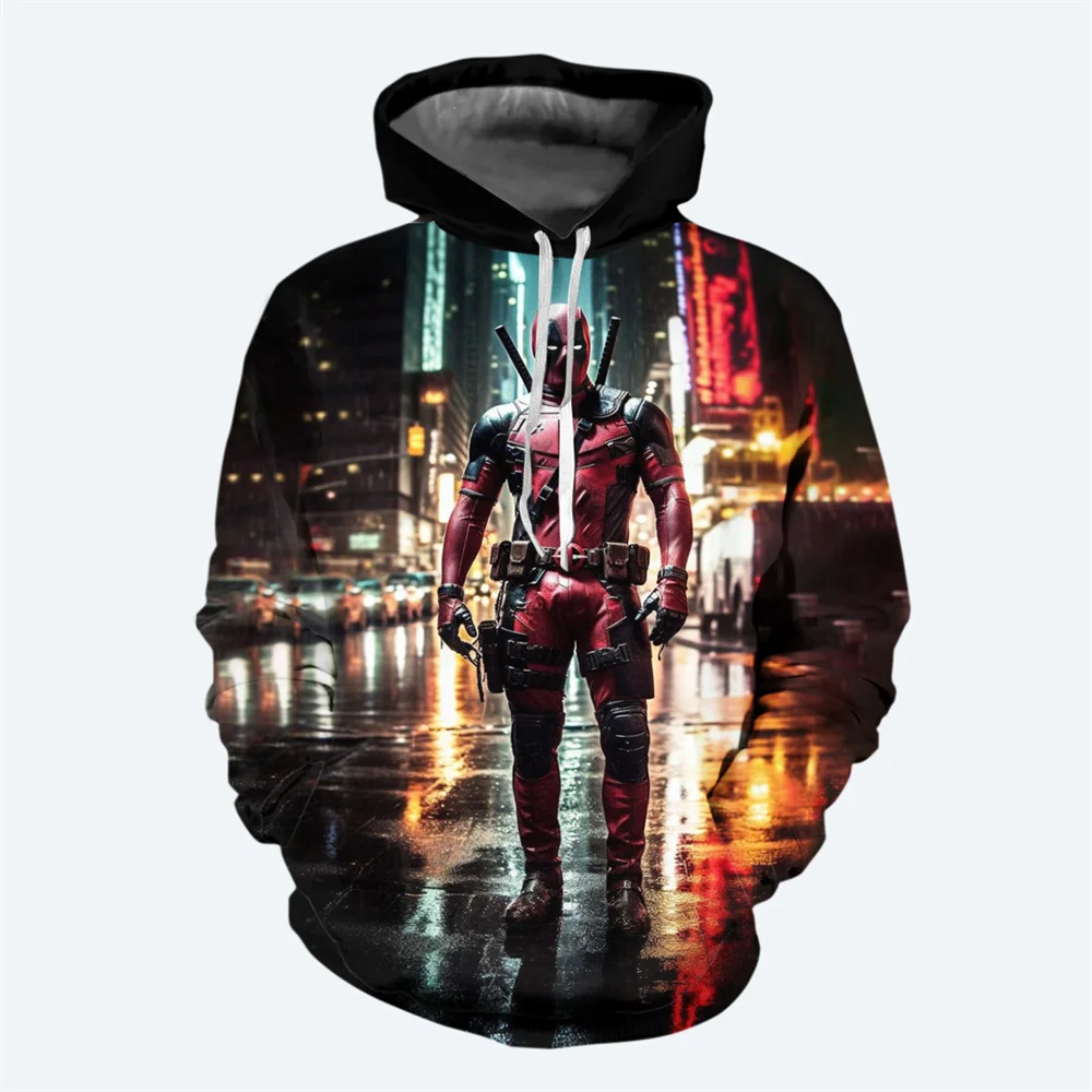 thumbnail image 1 of Nueva sudadera con capucha de Marvel para hombre, con estampado 3D de Deadpool, sudadera clásica de estilo informal, sudadera de moda urbana de hip hop para hombre, 1 of 4