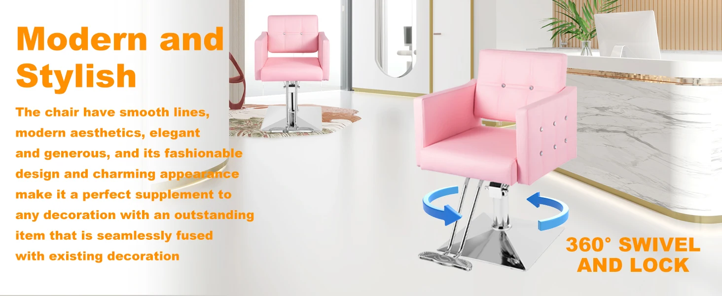 Description Picture 5 of itemPink Salon for ,Barber Chari Hair ,Stylist Chair with Heavy Duty Hydraulic Pump,360 Degrees Swivel,Beauty