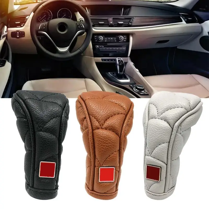 

Universal Leather Gear Shift Collars Cover Anti-slip Zipper Closure Automotive Shift Knob Cover car Interior Accessories