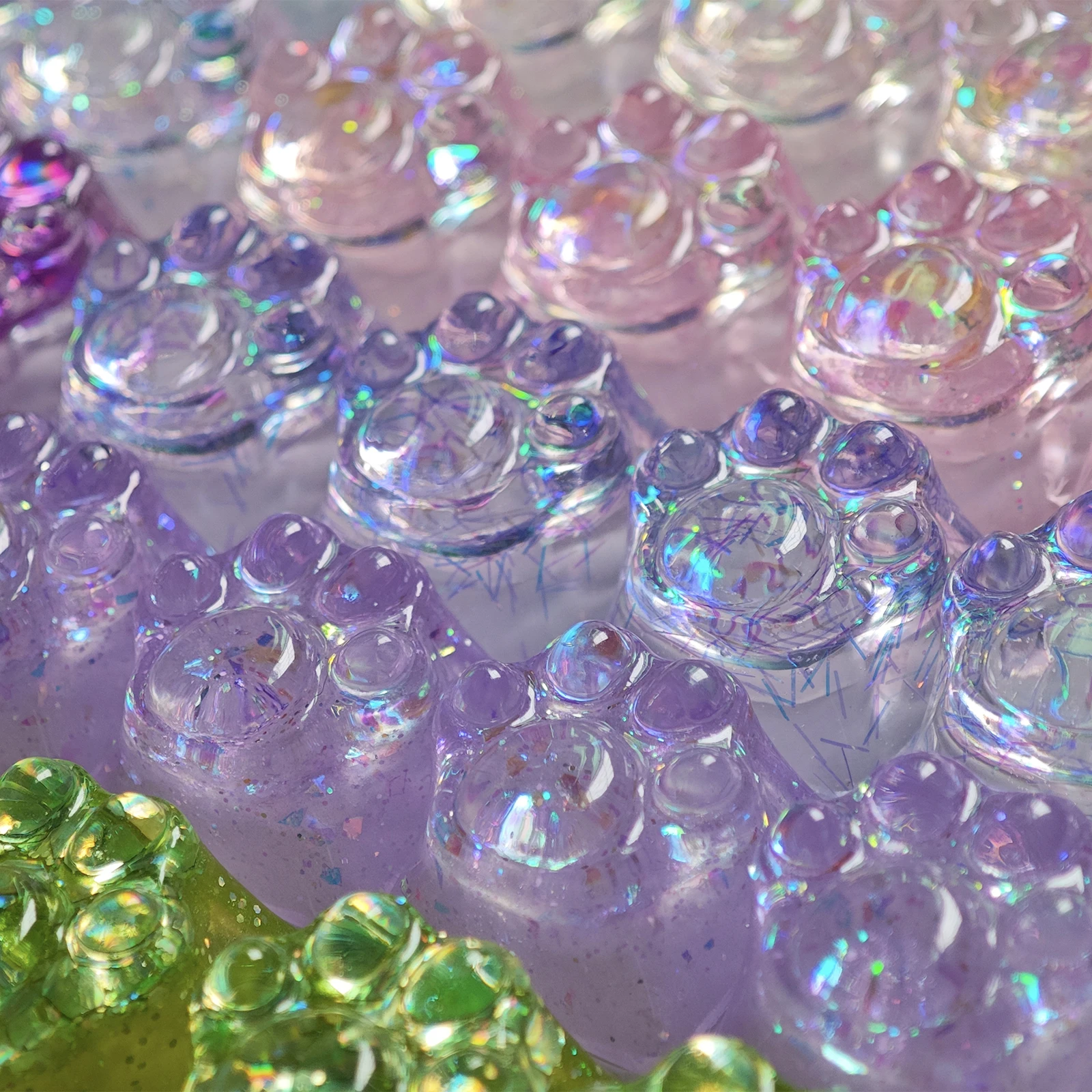Backlit Cat Paw Crystal Keycap - Cute DIY Personalized Key Caps