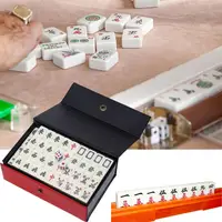 Chinese Mahjong Game Set 144 Numbered Melamine Small Tiles For Mahjong Traditional Easy Carry Toys Set For Chinese Style Game 2